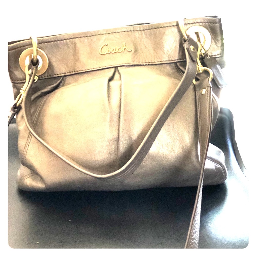 Coach gold metallic crossbody